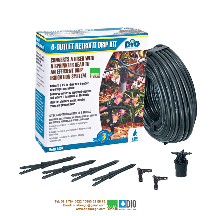 Bộ tưới cảnh quan DIG 4 đầu tưới (A450)