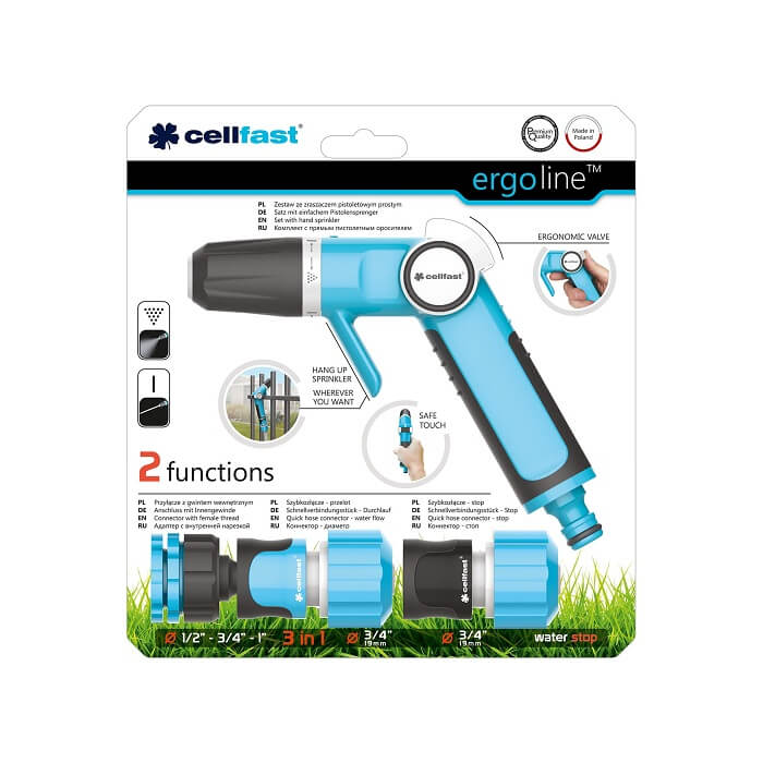 Bộ vòi tưới tay gạt Cellfast Ergo 3/4" (27mm)