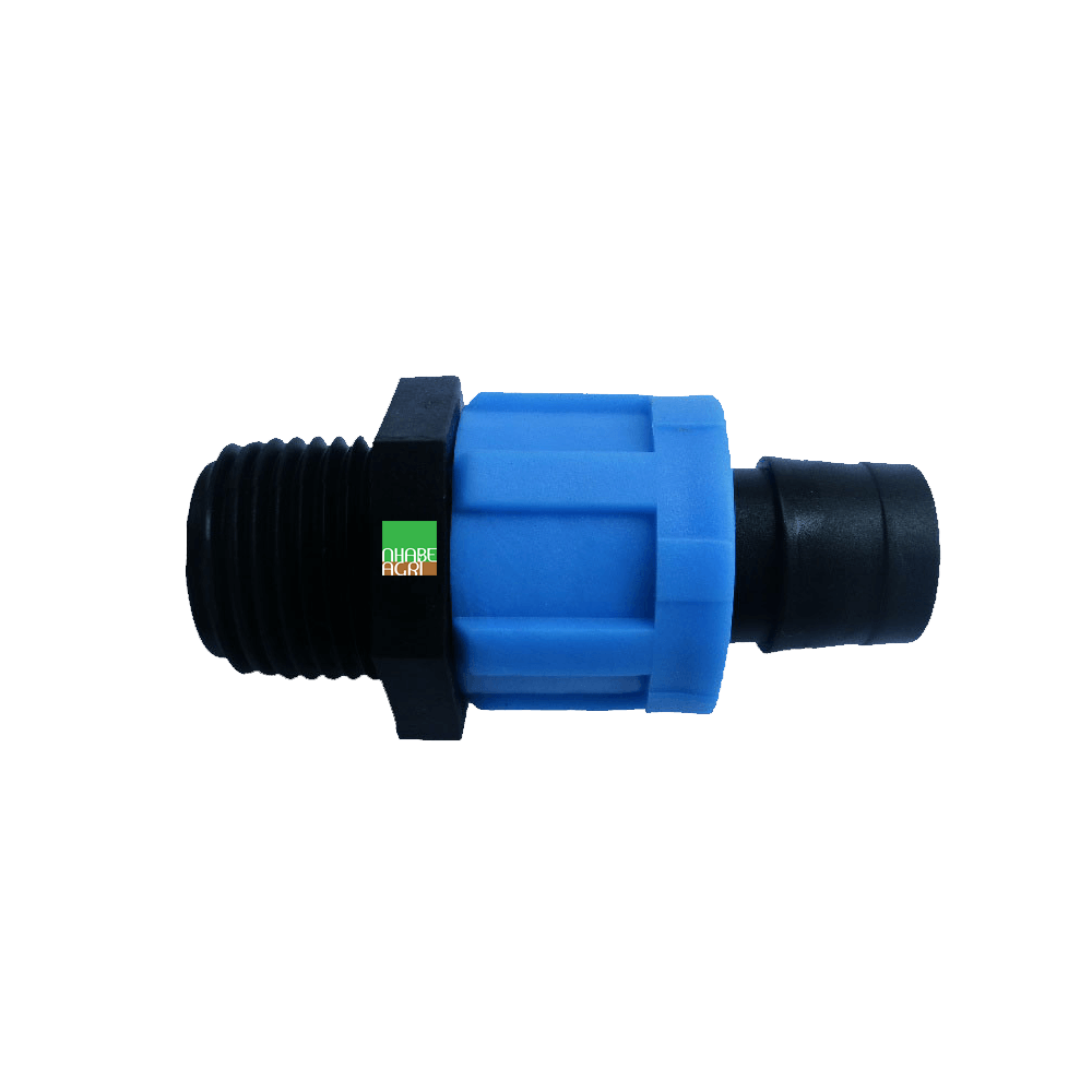 Nối ống nhỏ giọt dẹt 17mm x ren ngoài 21mm